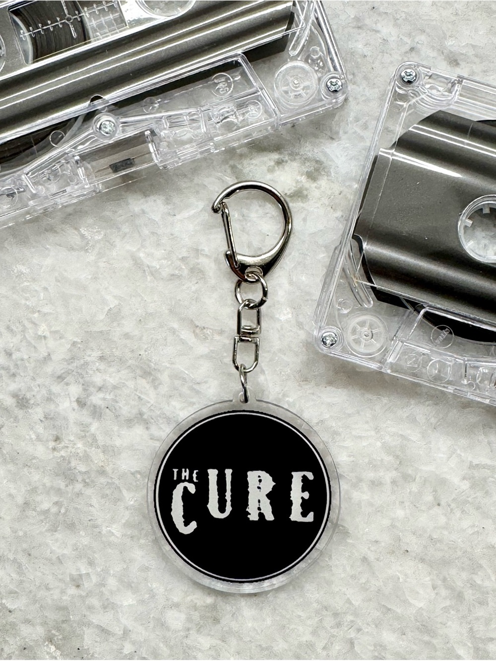 New The Cure Band Retro 80s 90s Style Acrylic Bag Charm Keychain - 3.5”